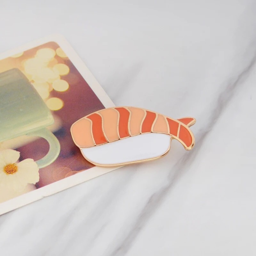 🎉 New Shrimp Nigiri Sushi Enamel Pin